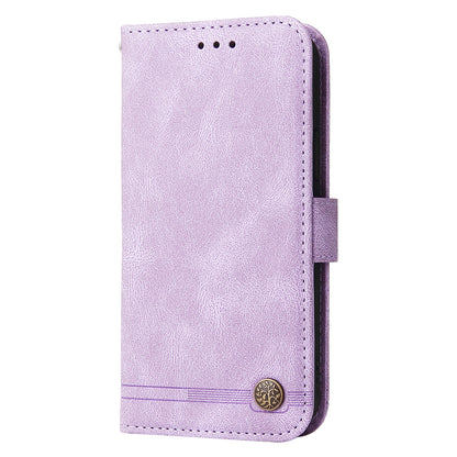 For Oppo K11x 5G / OnePlus Nord CE 3 Lite 5G / N30 5G Imprinted Lines Skin-touch Leather Case Stand Wallet Phone Cover