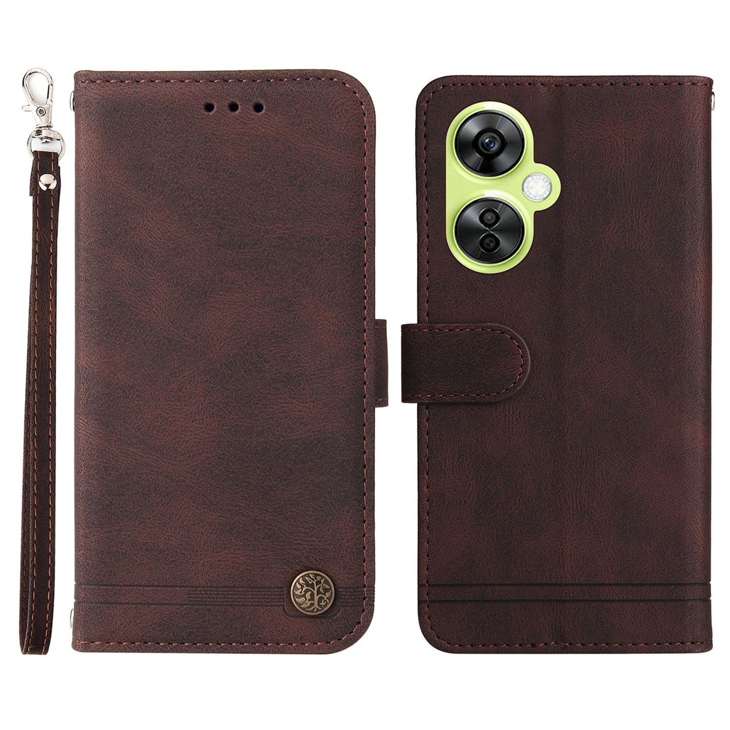 For Oppo K11x 5G / OnePlus Nord CE 3 Lite 5G / N30 5G Imprinted Lines Skin-touch Leather Case Stand Wallet Phone Cover