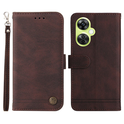 For Oppo K11x 5G / OnePlus Nord CE 3 Lite 5G / N30 5G Imprinted Lines Skin-touch Leather Case Stand Wallet Phone Cover