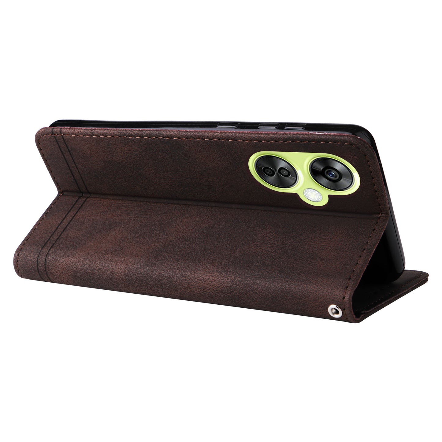 For Oppo K11x 5G / OnePlus Nord CE 3 Lite 5G / N30 5G Imprinted Lines Skin-touch Leather Case Stand Wallet Phone Cover