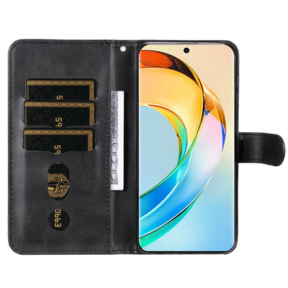 For Honor X50 Calf Texture Anti-drop Case Zipper Pocket Wallet Stand Smartphone Cover