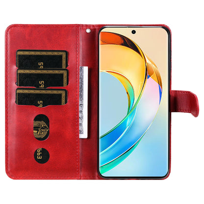For Honor X50 Calf Texture Anti-drop Case Zipper Pocket Wallet Stand Smartphone Cover