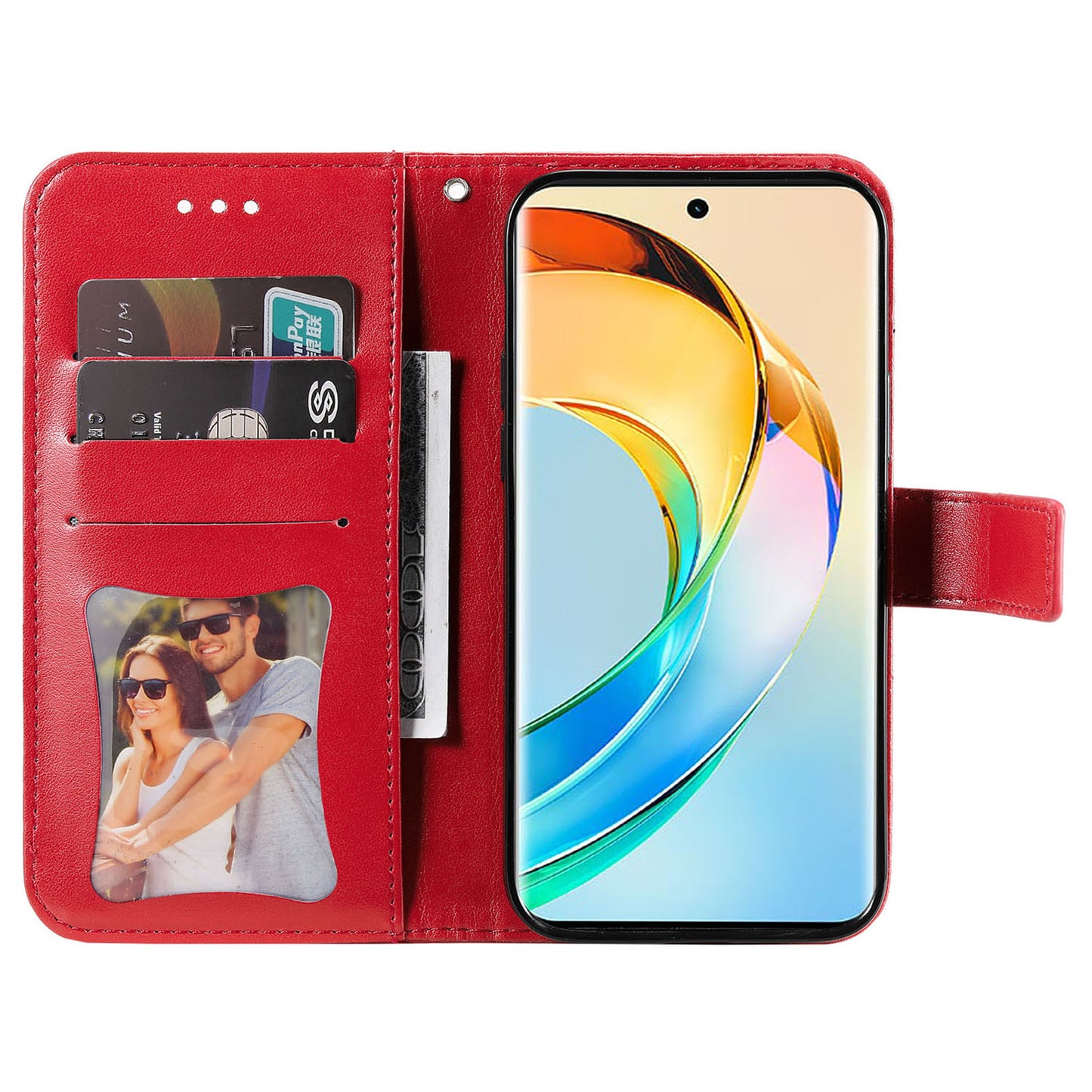 For Honor X50 Flower Imprint PU Leather Cover Folding Stand Wallet Phone Case