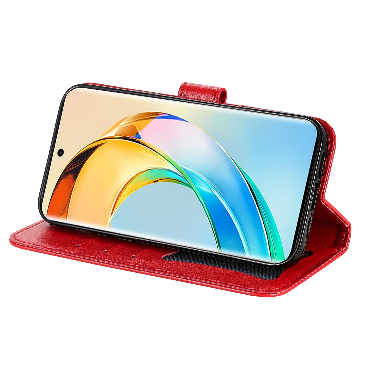 For Honor X50 Flower Imprint PU Leather Cover Folding Stand Wallet Phone Case