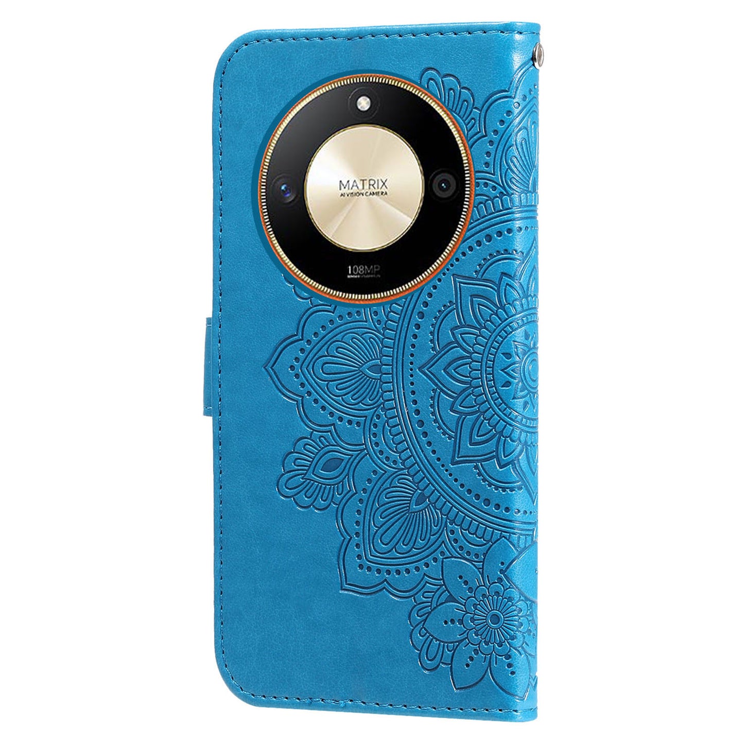 For Honor X50 Flower Imprint PU Leather Cover Folding Stand Wallet Phone Case