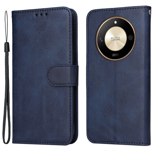 For Honor X50 PU Leather Wallet Stand Case Calf Texture Full Protection Phone Cover
