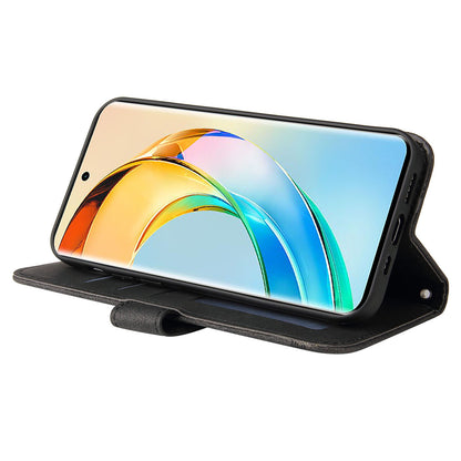 For Honor X50 Imprinted Skin-touch Phone Cover PU Leather Stand Wallet Shockproof Case