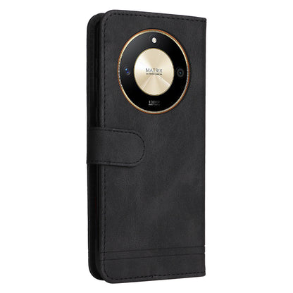 For Honor X50 Imprinted Skin-touch Phone Cover PU Leather Stand Wallet Shockproof Case