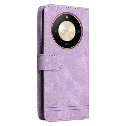 For Honor X50 Imprinted Skin-touch Phone Cover PU Leather Stand Wallet Shockproof Case