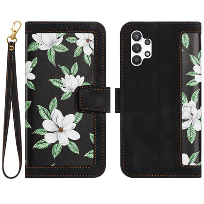 For Samsung Galaxy A13 4G / 5G Card Slots Phone Stand Case PU Leather Flower Pattern Printing Cover