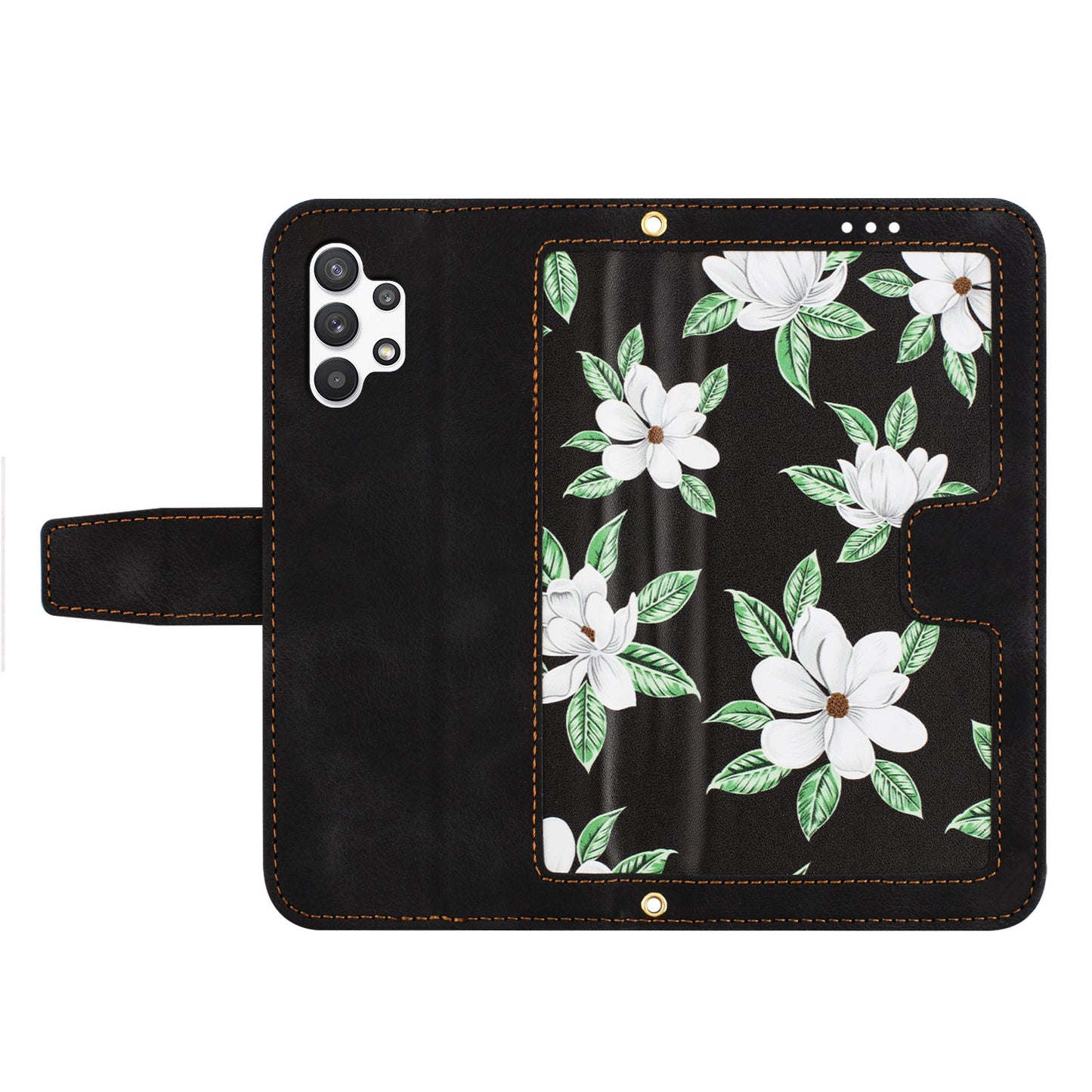 For Samsung Galaxy A13 4G / 5G Card Slots Phone Stand Case PU Leather Flower Pattern Printing Cover