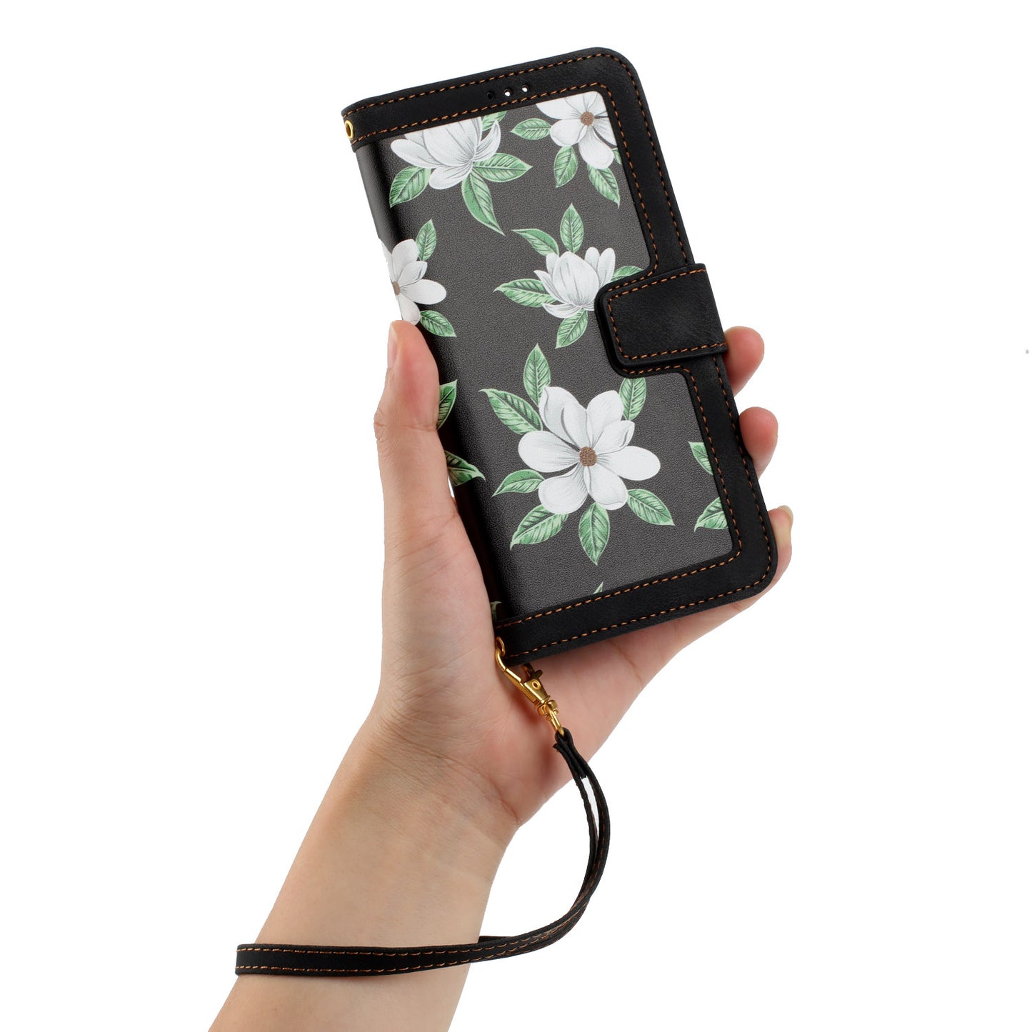 For Samsung Galaxy A13 4G / 5G Card Slots Phone Stand Case PU Leather Flower Pattern Printing Cover