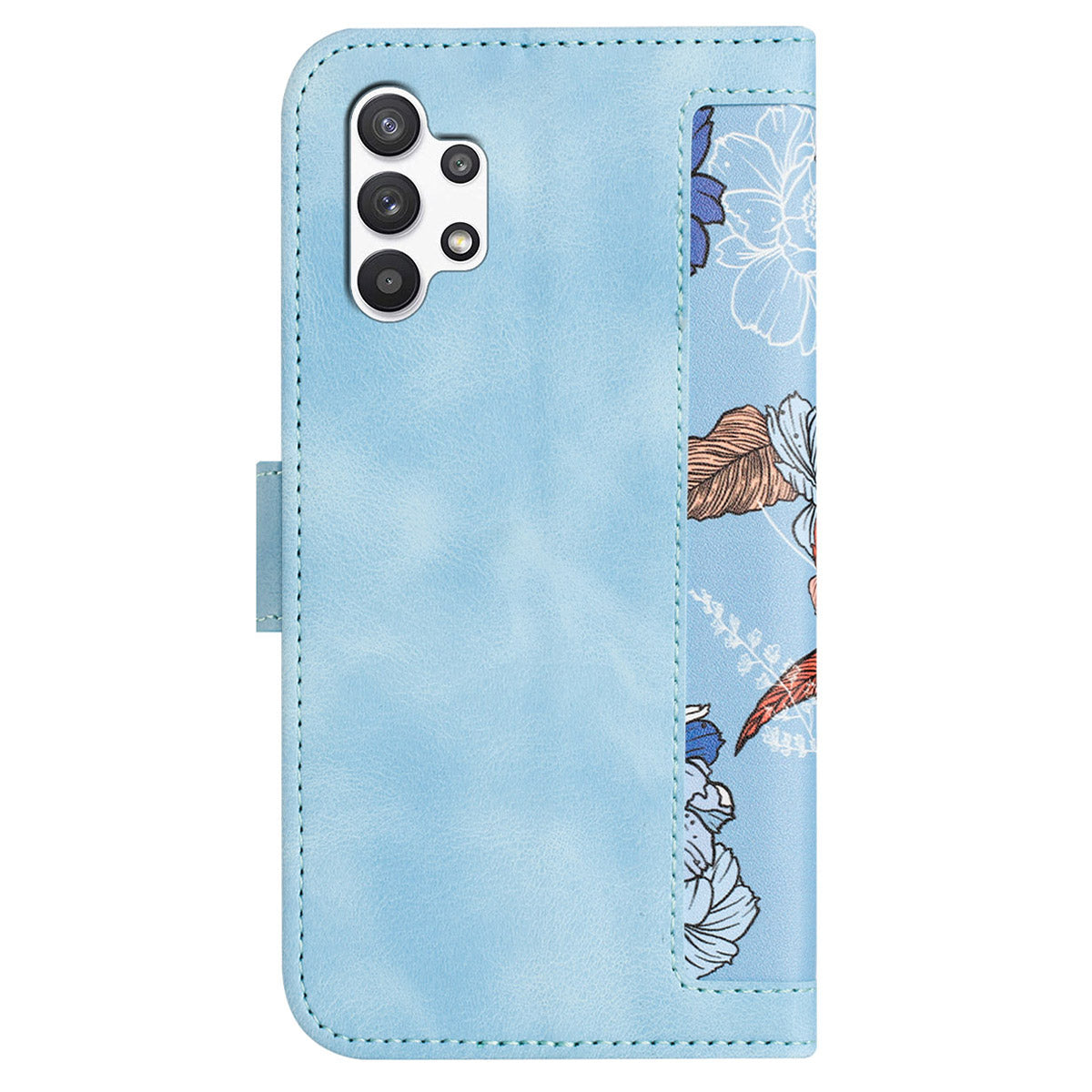 For Samsung Galaxy A13 4G / 5G Card Slots Phone Stand Case PU Leather Flower Pattern Printing Cover