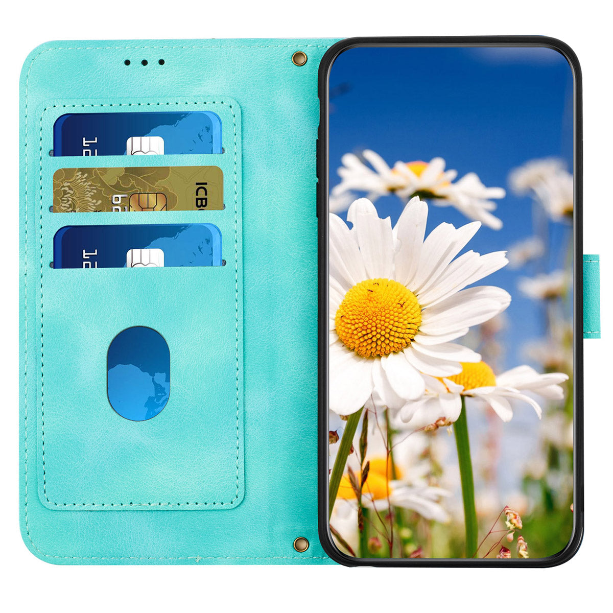 For Samsung Galaxy A13 4G / 5G Card Slots Phone Stand Case PU Leather Flower Pattern Printing Cover