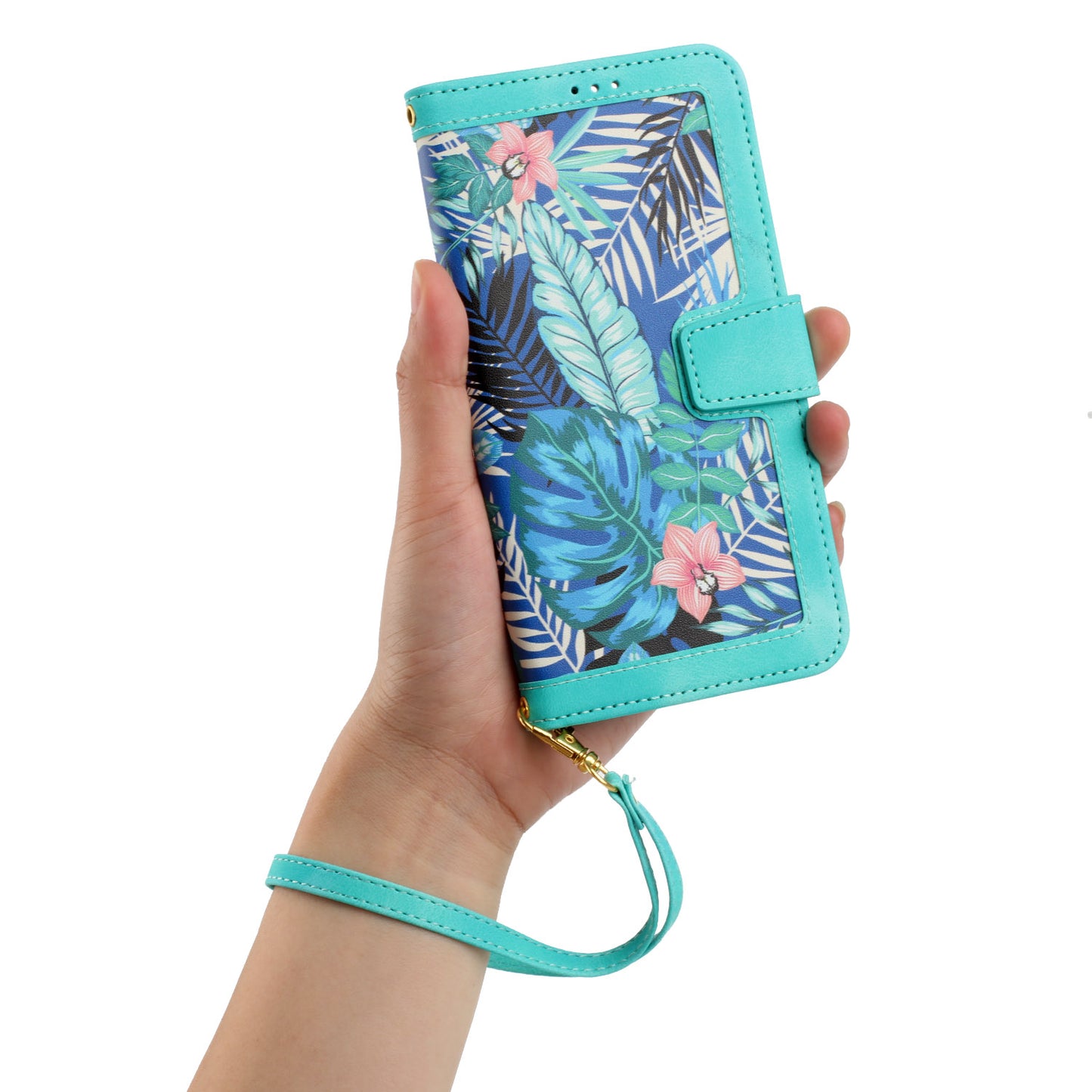 For Samsung Galaxy A13 4G / 5G Card Slots Phone Stand Case PU Leather Flower Pattern Printing Cover