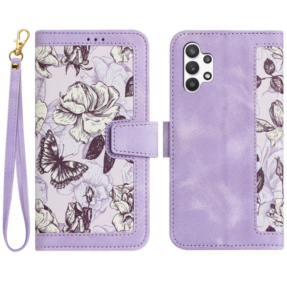 For Samsung Galaxy A13 4G / 5G Card Slots Phone Stand Case PU Leather Flower Pattern Printing Cover