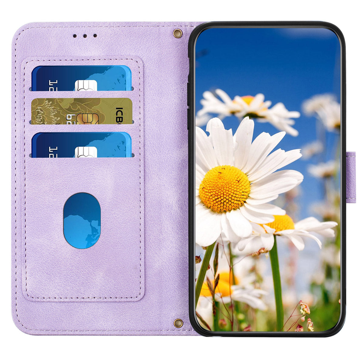 For Samsung Galaxy A13 4G / 5G Card Slots Phone Stand Case PU Leather Flower Pattern Printing Cover