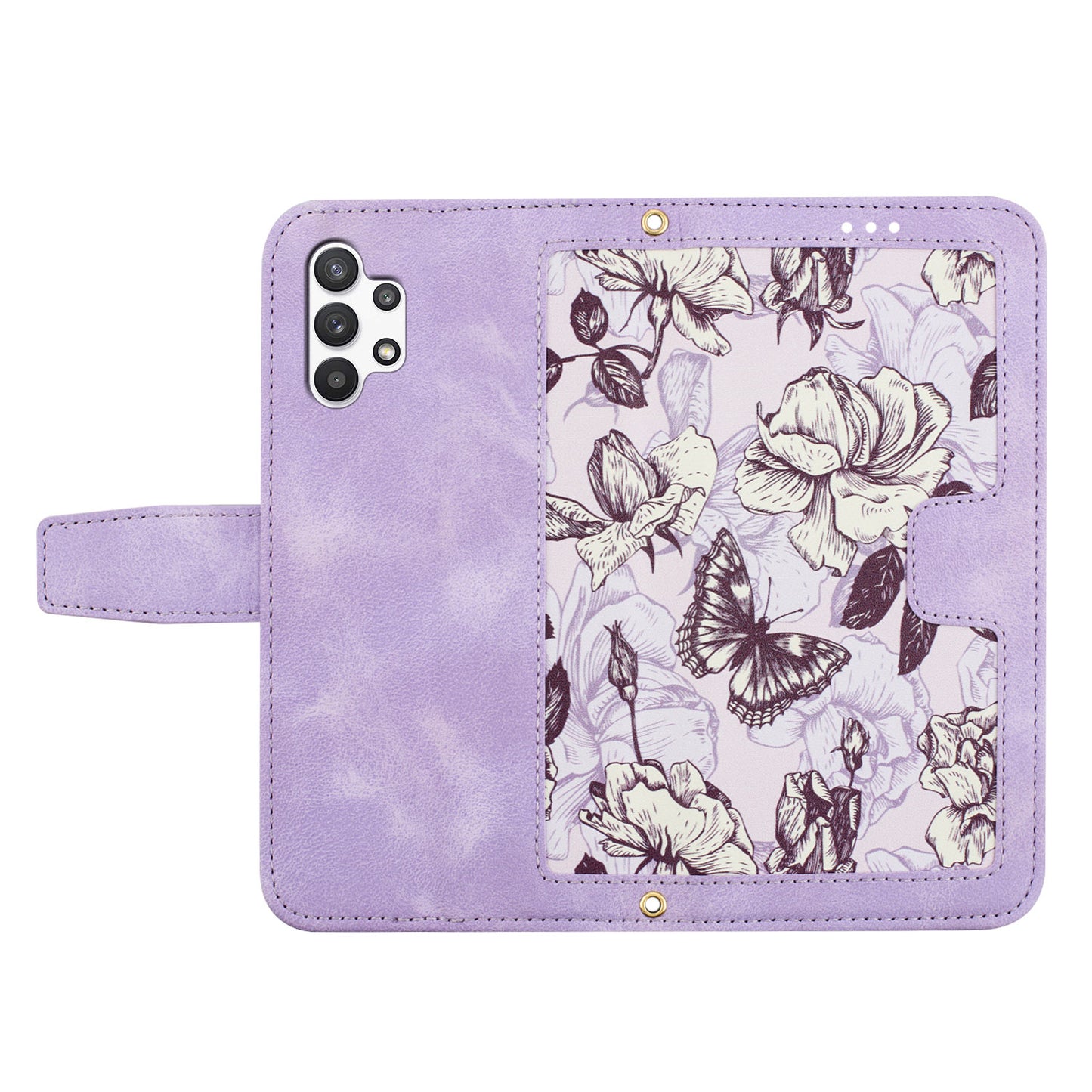 For Samsung Galaxy A13 4G / 5G Card Slots Phone Stand Case PU Leather Flower Pattern Printing Cover