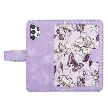For Samsung Galaxy A13 4G / 5G Card Slots Phone Stand Case PU Leather Flower Pattern Printing Cover