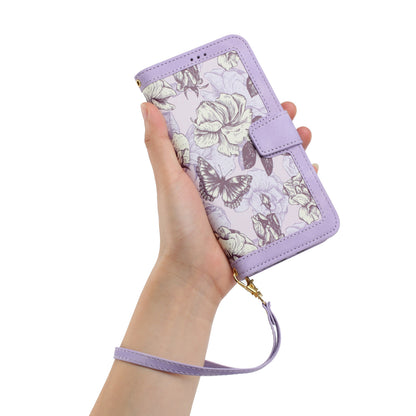 For Samsung Galaxy A13 4G / 5G Card Slots Phone Stand Case PU Leather Flower Pattern Printing Cover