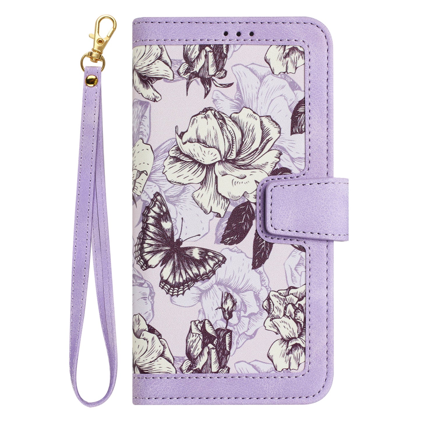 For Samsung Galaxy A13 4G / 5G Card Slots Phone Stand Case PU Leather Flower Pattern Printing Cover
