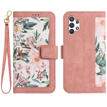 For Samsung Galaxy A13 4G / 5G Card Slots Phone Stand Case PU Leather Flower Pattern Printing Cover