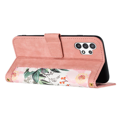 For Samsung Galaxy A13 4G / 5G Card Slots Phone Stand Case PU Leather Flower Pattern Printing Cover