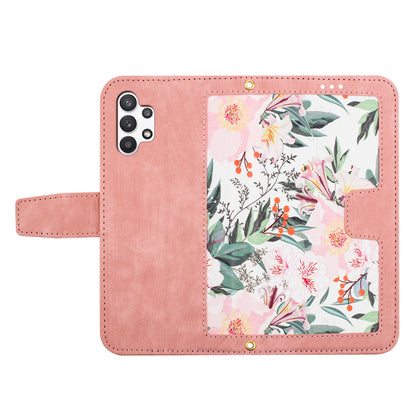 For Samsung Galaxy A13 4G / 5G Card Slots Phone Stand Case PU Leather Flower Pattern Printing Cover