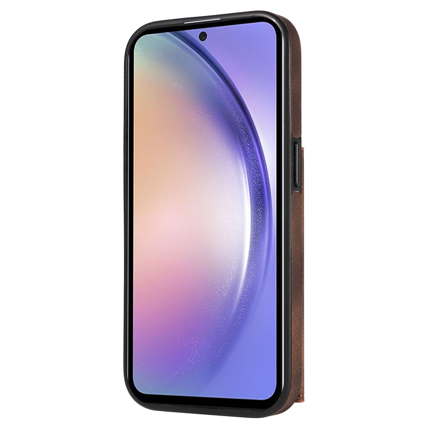 001 For Samsung Galaxy A54 5G Card Holder Phone Case Ring Kickstand Anti-drop PU Leather+TPU Cover