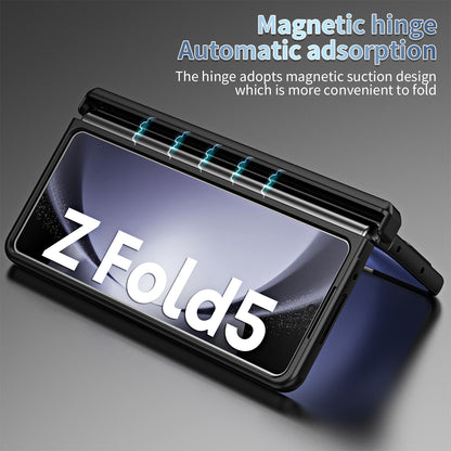 For Samsung Galaxy Z Fold5 5G Hinge Protection Phone Case Electroplating PC Phone Cover with Kickstand