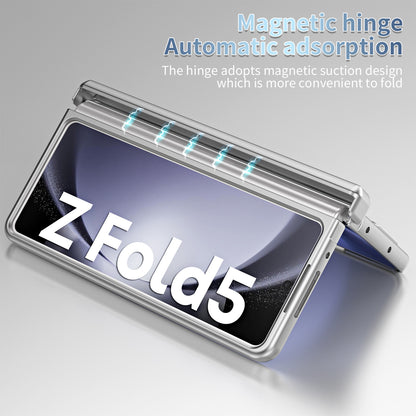 For Samsung Galaxy Z Fold5 5G Hinge Protection Phone Case Electroplating PC Phone Cover with Kickstand