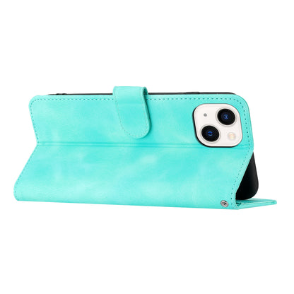 YX003 For iPhone 15 Leather Wallet Stand Shockproof Cover Imprinted Phone Case