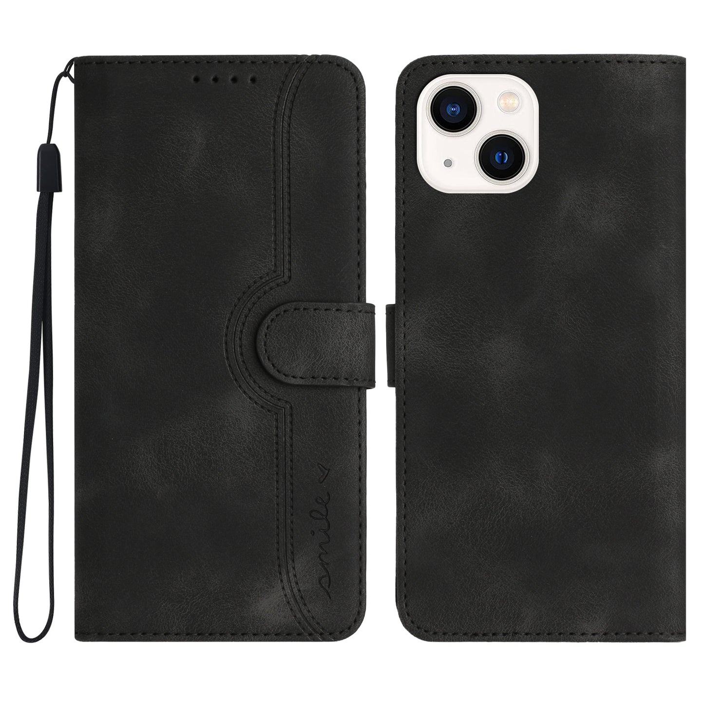 YX003 For iPhone 15 Leather Wallet Stand Shockproof Cover Imprinted Phone Case