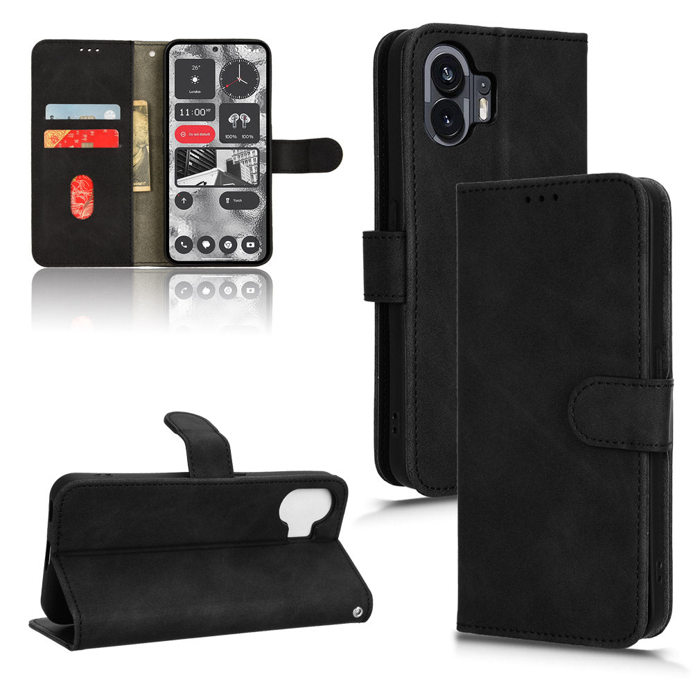 For Nothing Phone (2) Phone Case Stand Skin-touch Wallet PU Leather Full Protection Phone Cover