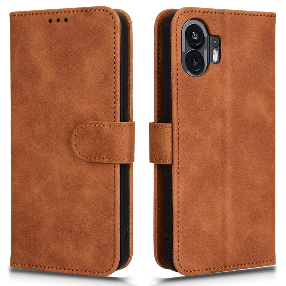 For Nothing Phone (2) Phone Case Stand Skin-touch Wallet PU Leather Full Protection Phone Cover