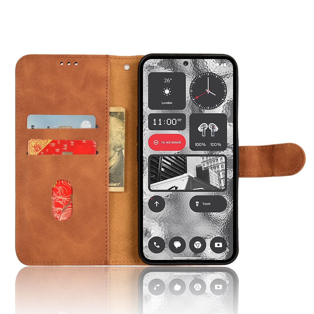 For Nothing Phone (2) Phone Case Stand Skin-touch Wallet PU Leather Full Protection Phone Cover