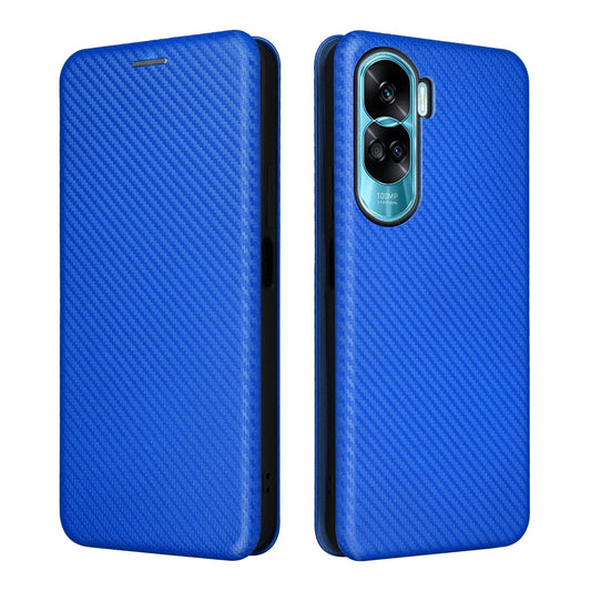 For Honor 90 Lite 5G / X50i 5G Carbon Fiber Texture Card Holder Case Leather Stand Phone Cover