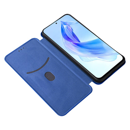 For Honor 90 Lite 5G / X50i 5G Carbon Fiber Texture Card Holder Case Leather Stand Phone Cover
