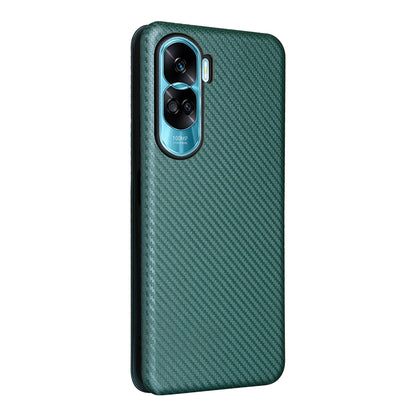 For Honor 90 Lite 5G / X50i 5G Carbon Fiber Texture Card Holder Case Leather Stand Phone Cover