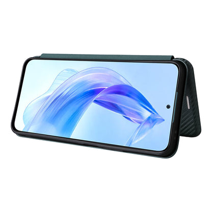 For Honor 90 Lite 5G / X50i 5G Carbon Fiber Texture Card Holder Case Leather Stand Phone Cover