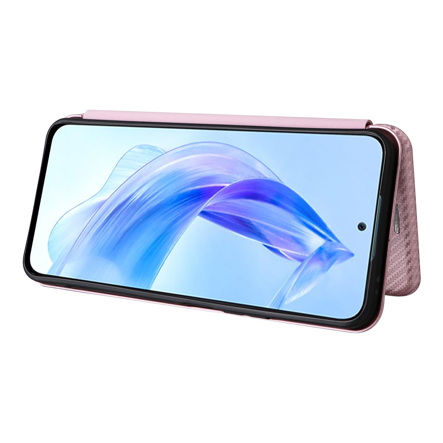 For Honor 90 Lite 5G / X50i 5G Carbon Fiber Texture Card Holder Case Leather Stand Phone Cover