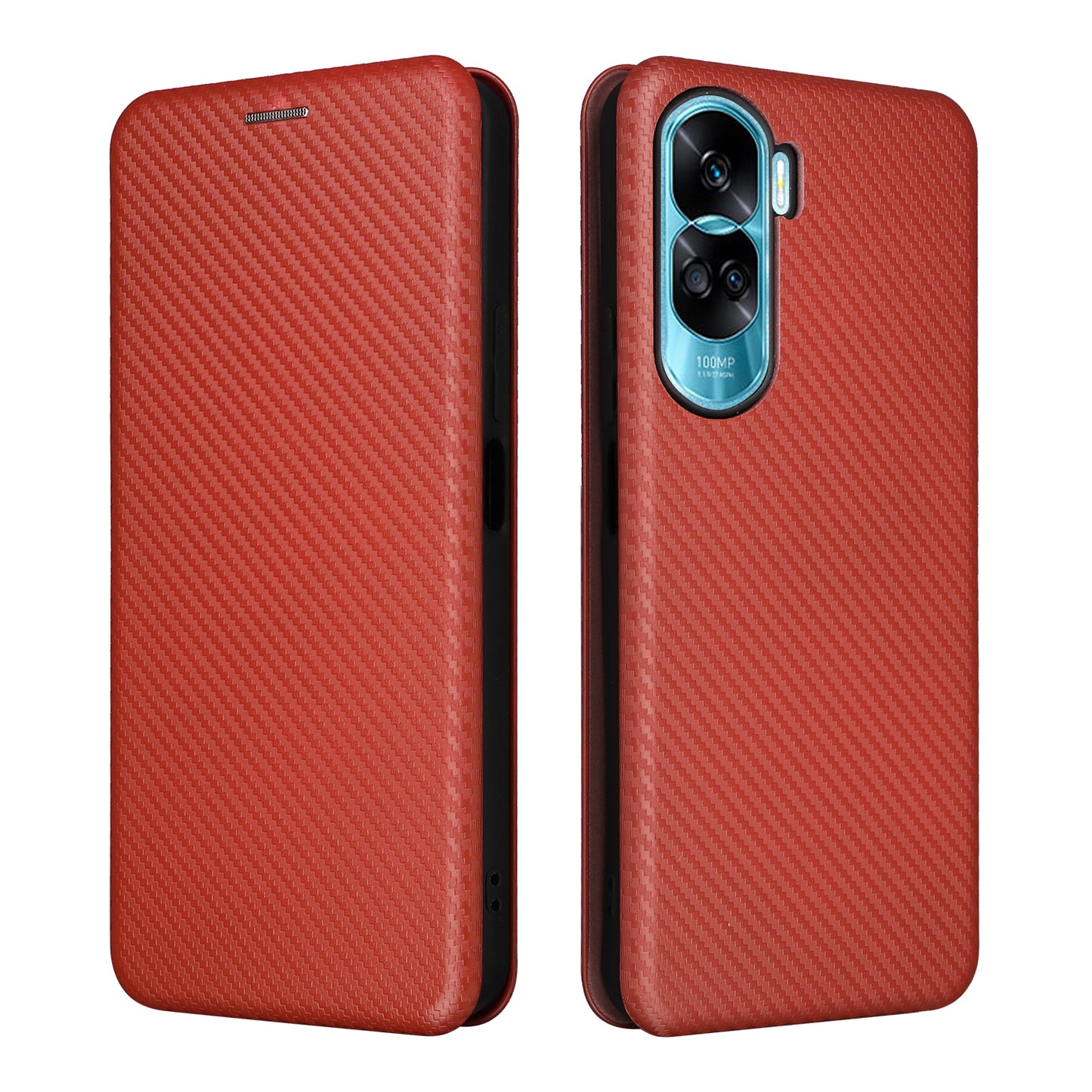 For Honor 90 Lite 5G / X50i 5G Carbon Fiber Texture Card Holder Case Leather Stand Phone Cover