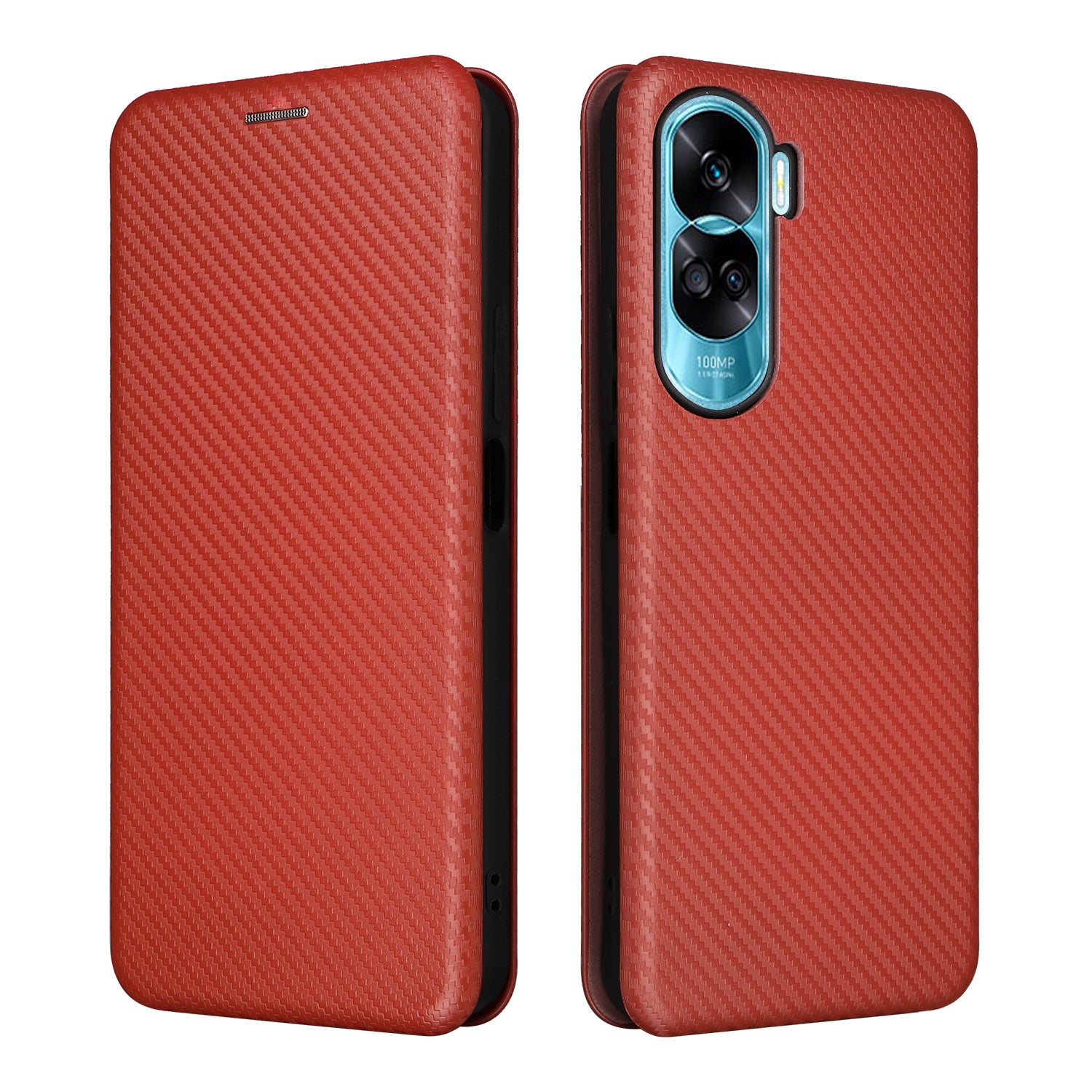 For Honor 90 Lite 5G / X50i 5G Carbon Fiber Texture Card Holder Case Leather Stand Phone Cover