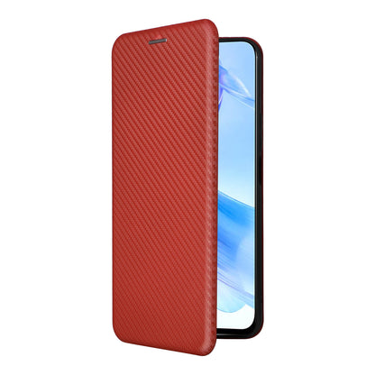 For Honor 90 Lite 5G / X50i 5G Carbon Fiber Texture Card Holder Case Leather Stand Phone Cover