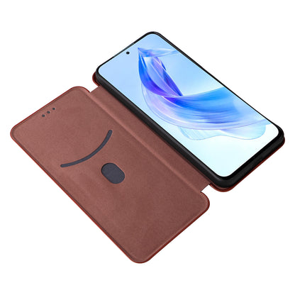 For Honor 90 Lite 5G / X50i 5G Carbon Fiber Texture Card Holder Case Leather Stand Phone Cover