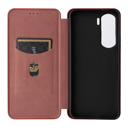 For Honor 90 Lite 5G / X50i 5G Carbon Fiber Texture Card Holder Case Leather Stand Phone Cover