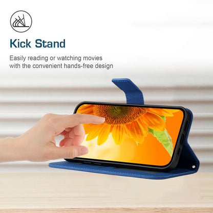 HT04 For Xiaomi Redmi 12 5G / Poco M6 Pro 5G Leather Wallet Phone Case Sunflower Imprint Stand Cover with Shoulder Strap