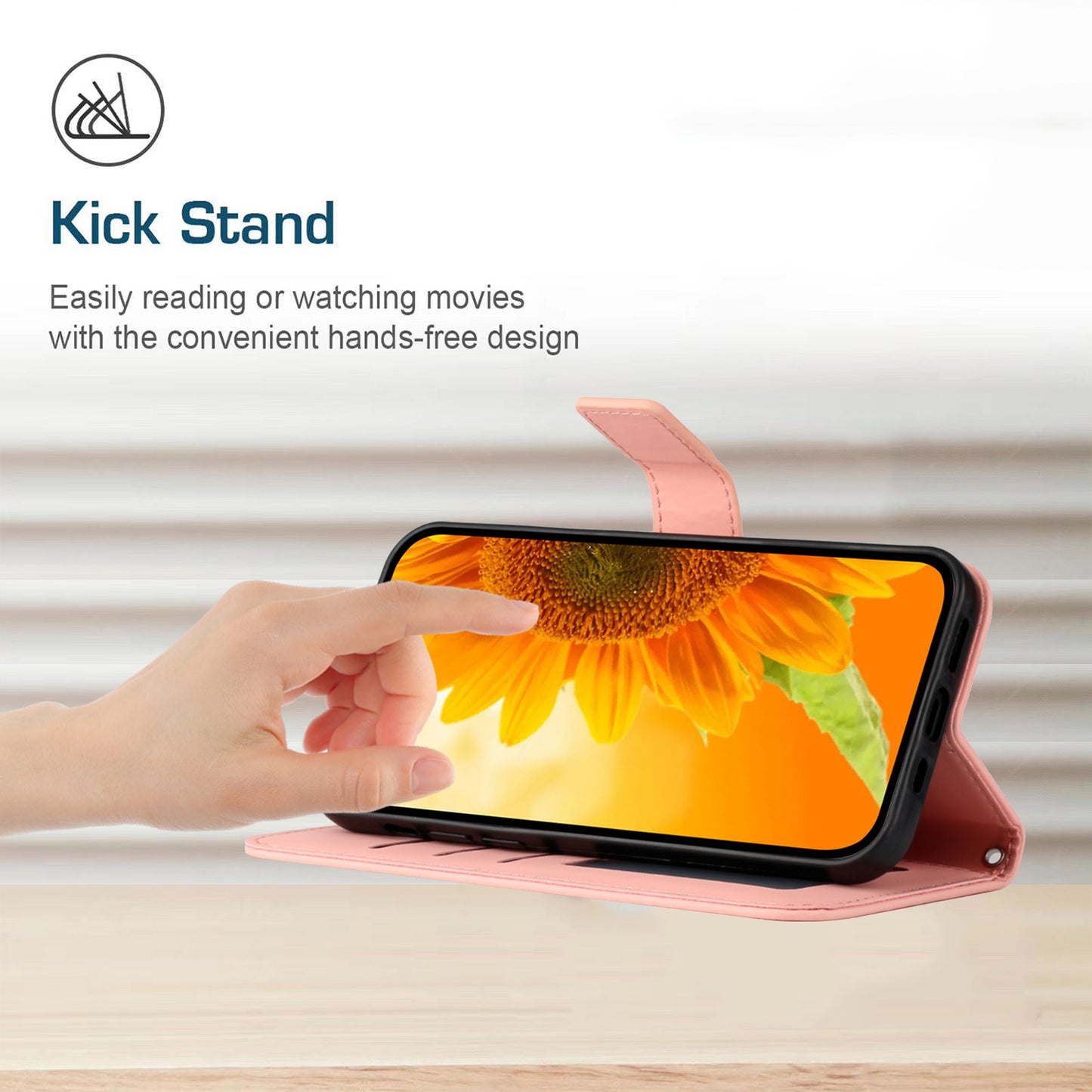 HT04 For Xiaomi Redmi 12 5G / Poco M6 Pro 5G Leather Wallet Phone Case Sunflower Imprint Stand Cover with Shoulder Strap
