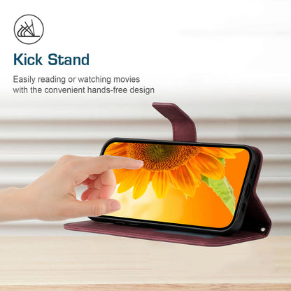 HT04 For Xiaomi Redmi 12 5G / Poco M6 Pro 5G Leather Wallet Phone Case Sunflower Imprint Stand Cover with Shoulder Strap