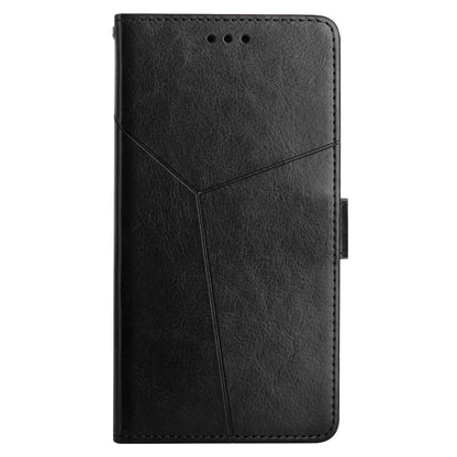 HT01 For Realme 11 5G (Taiwan / India) / Realme 11x 5G Phone Leather Case Y-shaped Line Imprinted Stand Wallet Cover